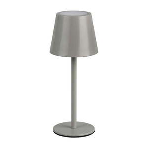 Sivá LED stolová lampa s kovovým tienidlom (výška 21 cm) Diaz – Trio vyobraziť