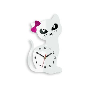 Moderné nástenné hodiny CAT WHITE white (nalepovacie hodiny na stenu) vyobraziť