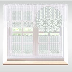 Záclona macramé, Irena vitrážka metráž, biela 40 cm vyobraziť