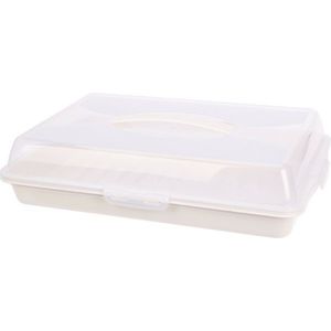 EH Servírovacia tácka s vekom 44 x 31 x 10 cm, biela vyobraziť