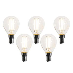Set van 5 E14 dimbare LED lampen filament G45 helder 4W 470 lm 2700K vyobraziť
