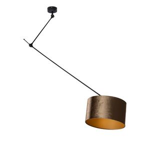 Závesná lampa čierna s bronzovým zamatovým tienidlom 35 cm - Blitz vyobraziť