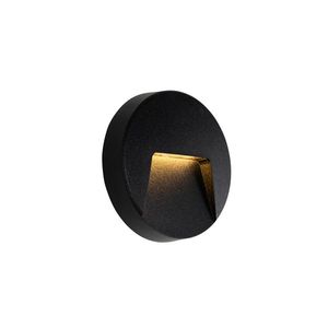 Vonkajšia nástenná lampa čierna okrúhla vrátane LED IP65 - Gem vyobraziť