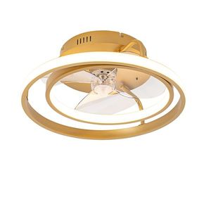Stropný ventilátor zlatý 46, 5 cm vrátane LED s diaľkovým ovládaním - Kees vyobraziť