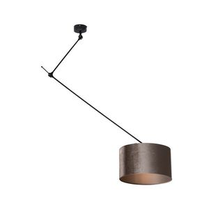 Závesná lampa čierna so zamatovým tienidlom taupe 35cm - Blitz vyobraziť