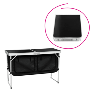 KONDELA Skladací kempingový stôl s organizérom, 120 cm, hliník/MDF, KEPI TYP 3 vyobraziť