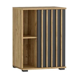 Nočný stolík do spálne 60 cm s lamelovými dvierkami vyobraziť