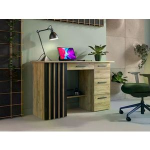Počítačový stôl 120 cm dubový, remeselný, čierny, loft vyobraziť