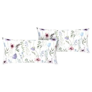 LIVARNO home Obliečka na vankúš z bavlny Renforcé, 40 x 80 cm, 2 kusy (kvety/biela) vyobraziť