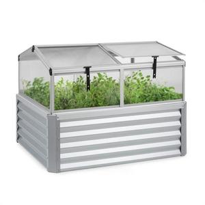 Blumfeldt High Grow Advanced, vyvýšený záhon so strieškou, 120 x 95 x 100 cm, 540 l, oceľ, strieborný vyobraziť