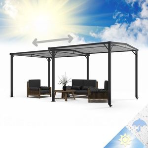 Blumfeldt Pantheon Solid Sky Expand, pergola, dvojitá, 3 x 3 - 5, 6 m, hliník, antracitová vyobraziť