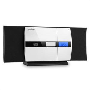 OneConcept V-15, čierny, stereo systém, CD, USB, MP3, FM, AUX, budík vyobraziť