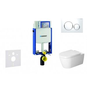 GEBERIT - Kombifix Modul na závesné WC s tlačidlom Sigma20, biela/lesklý chróm + Duravit ME by Starck - WC a doska, Rimless, SoftClose 110.302.00.5 NM4 vyobraziť