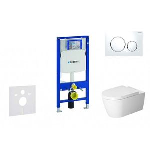 GEBERIT - Duofix Modul na závesné WC s tlačidlom Sigma20, biela/lesklý chróm + Duravit ME by Starck - WC a doska, Rimless, SoftClose 111.300.00.5 NM4 vyobraziť
