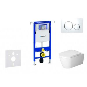 GEBERIT - Duofix Modul na závesné WC s tlačidlom Sigma20, biela/lesklý chróm + Duravit ME by Starck - WC a doska, Rimless, SoftClose 111.355.00.5 NM4 vyobraziť