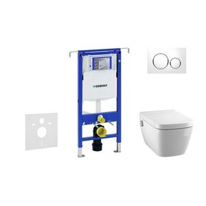 GEBERIT - Duofix Modul na závesné WC s tlačidlom Sigma20, biela/lesklý chróm + Tece One - sprchovacia toaleta a doska, Rimless, SoftClose 111.355.00.5 NT4 vyobraziť
