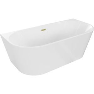 MEXEN/S - Oval vaňa voľne stojaca nástenná 170 x 80 cm, biela, sifón a prepad zlatá kartáčovaná 52671708000-55 vyobraziť