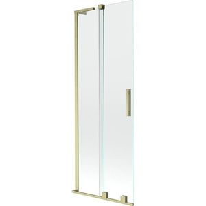 MEXEN/S - Velar L dvojkrídlová posuvná vaňová zástena 70 x 150 cm, transparent, zlatá kartáčovaná 896-070-003-01-55 vyobraziť