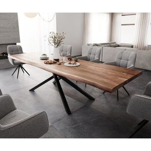 Jedálenský stôl Edge 300x100 XL akáciová hnedá krížová podnož čierna vyobraziť
