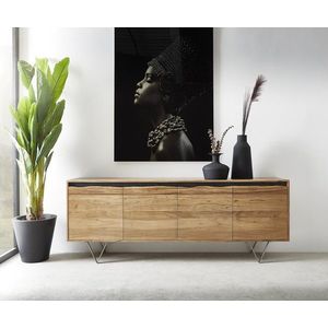 Komoda Stonegrace 200x45 cm prírodná akácia 4 dvierka nepravidelný vyobraziť