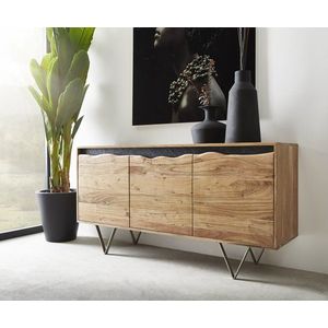 Komoda Stonegrace 147x45 cm prírodná akácia 3 dvierka nepravidelný vyobraziť