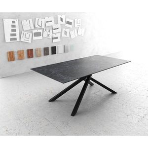 Jedálenský stôl Edge 200x100cm Laminam® keramický sivý krížová podnož vyobraziť