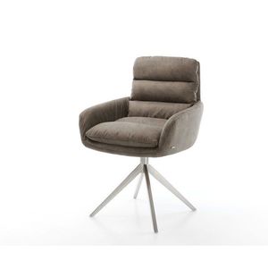 Abelia-Flex jedálenská stolička s podrúčkami taupe vintage krížová vyobraziť