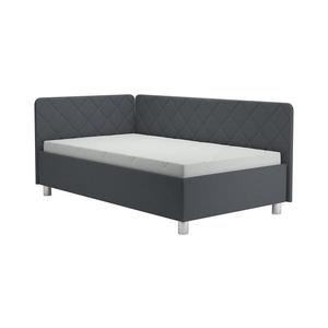 Čalúnená váľanda s úložným priestorom a matracom EMILE 110x200 cm šedá vyobraziť