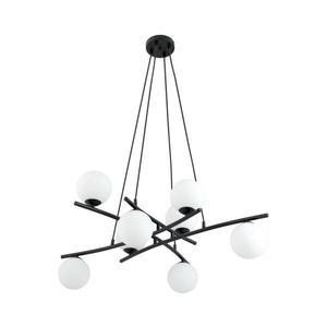 EMIBIG Luster na lanku ESSA 8xE14/10W/230V čierna/biela vyobraziť