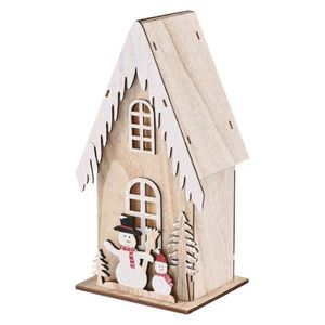 Dřevěná LED dekorace Snowi s časovačem 28, 5 cm teplá bílá vyobraziť