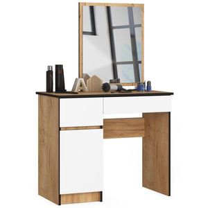 Kozmetický stolík so zrkadlom P-2/SL dub craft / biely vľavo vyobraziť