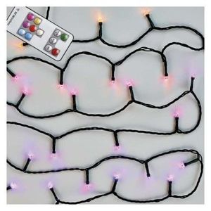 LED vánoční řetěz Mauve 10 m s časovačem, programy a ovladačem RGB vyobraziť