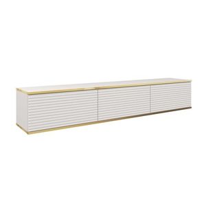 Závěsný televizní stolek Oro MDF 175 cm bílý/zlatý vyobraziť