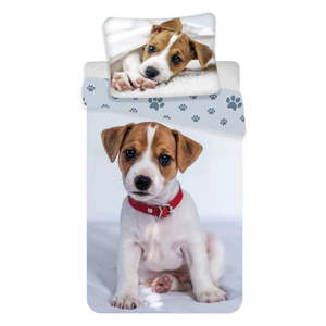 Sivé bavlnené detské obliečky na jednolôžko 140x200 cm Dog – Jerry Fabrics vyobraziť
