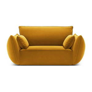 Zamatové kreslo v horčicovej farbe Vanda – Mazzini Sofas vyobraziť