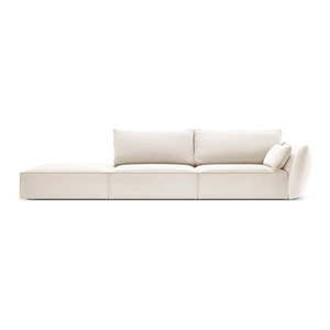 Béžová zamatová pohovka pravý roh 264 cm Vanda – Mazzini Sofas vyobraziť