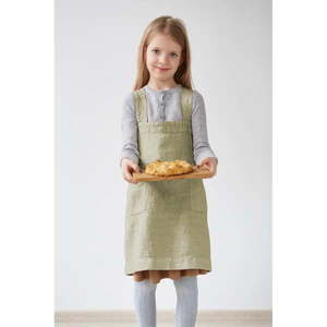 Detská zelená ľanová zástera Linen Tales Pinafore, 72 x 45 cm vyobraziť