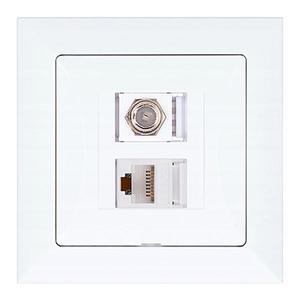 Zásuvka typu F + Zásuvka RJ45 POLA white 33026 vyobraziť