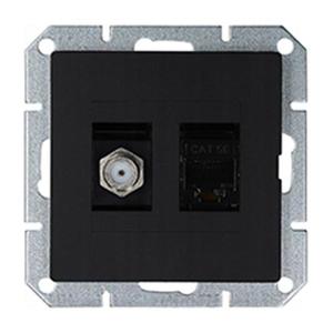 Zásuvka typu F + Zásuvka RJ45 MEDIUM black 33505 vyobraziť