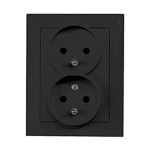 Dvojitá zásuvka 2x2p+z czeskie MEDIUM black 33514 vyobraziť