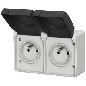 Dvojitá zásuvka AQUA PLUS IP44 grey 40115 vyobraziť