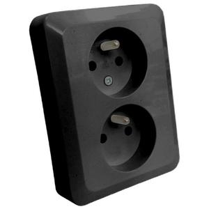 Dvojitá zásuvka czeskie Z/U SILVA black 46139 vyobraziť