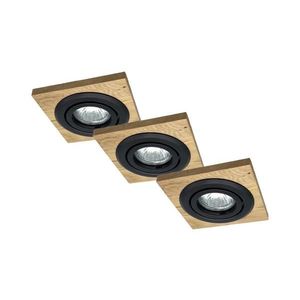 SADA 3x Podhľadové svietidlo TOBBY 1xG9/20W/230V 11, 5x11, 5 cm dub/čierna vyobraziť
