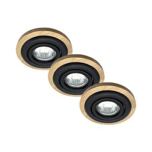 SADA 3x Podhľadové svietidlo TOBBY 1xG9/20W/230V pr. 11, 5 cm dub/čierna vyobraziť