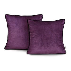 Obliečky na vankúše AmeliaHome Velvet Piping slivkové vyobraziť
