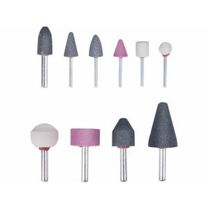 Brúsne telieska, 10-dielna sada, stopka 5x Ø6mm + 5x Ø3mm vyobraziť