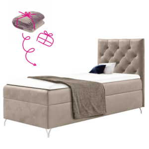 Boxspringová posteľ, 90x200, béžová látka Velvet, pravá, GULIETTE + darček vyobraziť