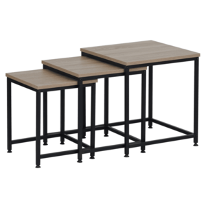 Konferenčné stolíky, set 3 ks, dub sonoma/čierna, KASTLER 2 NEW TYP 3 vyobraziť
