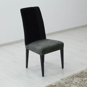 Poťah elastický na celú stoličku, komplet 2 ks Estivella odolný proti škvrnám, tmavo šedá vyobraziť