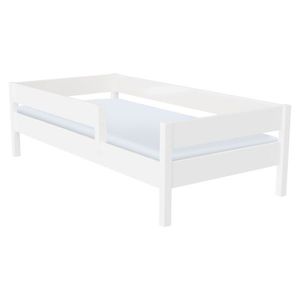 KONDELA Mix detská posteľ so zábranou 90x200 cm biela vyobraziť